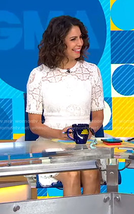 Cecilia’s white lace dress on Good Morning America