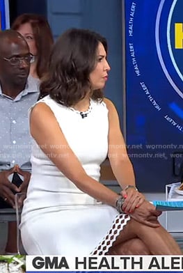 Cecilia’s white laser-cut dress on Good Morning America