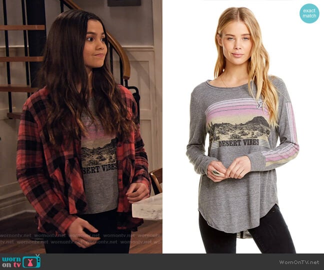 Plaid Peplum Shirt by BP worn by Nick (Siena Agudong) on No Good Nick