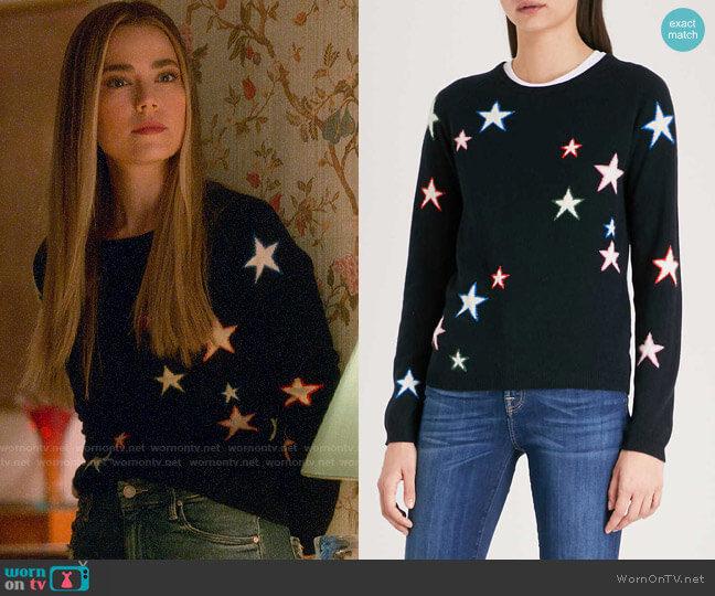 Chinti & Parker Star-intarsia cashmere jumper worn by Ainsley Howard (Rebecca Rittenhouse) on Four Weddings and a Funeral