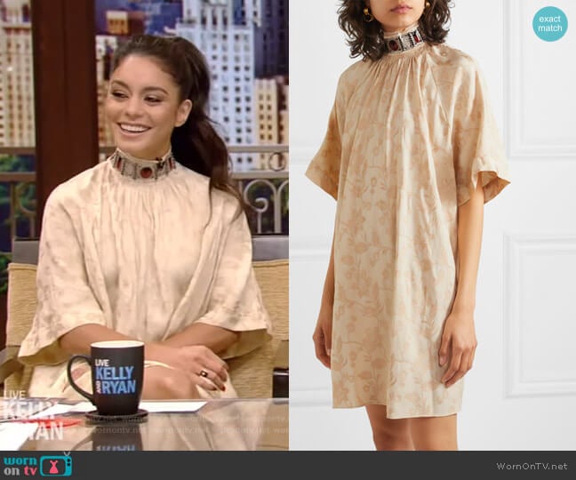 Embellished Jacquard Mini Dress by Chloe worn by Vanessa Hudgens on Live with Kelly and Ryan