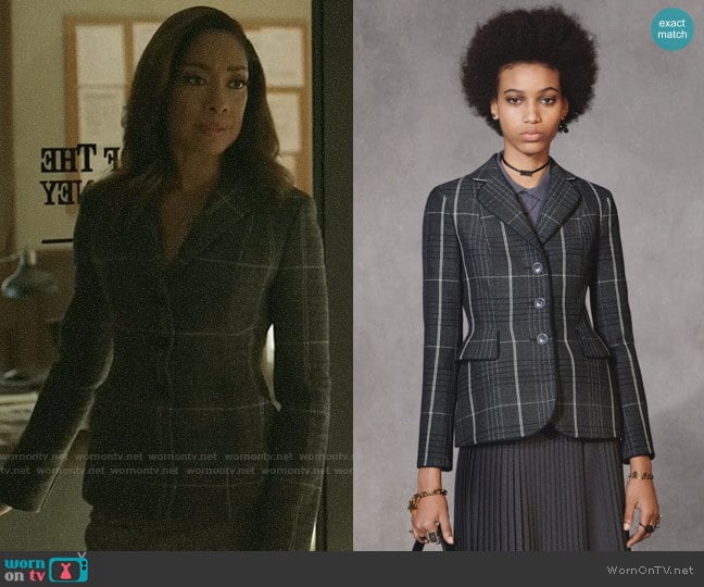 Christian Dior Pre-fall 2018 Plaid Jacket worn by Jessica Pearson (Gina Torres) on Pearson