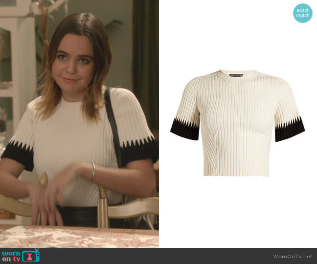 Contrast-cuff ribbed cropped top by Alexander McQueen worn by Grace Russell (Bailee Madison) on Good Witch