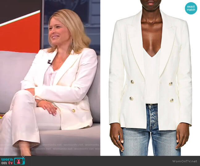 Cotton Double-Breasted Blazer by Derek Lam 10 Crosby worn by Sara Haines  on Good Morning America