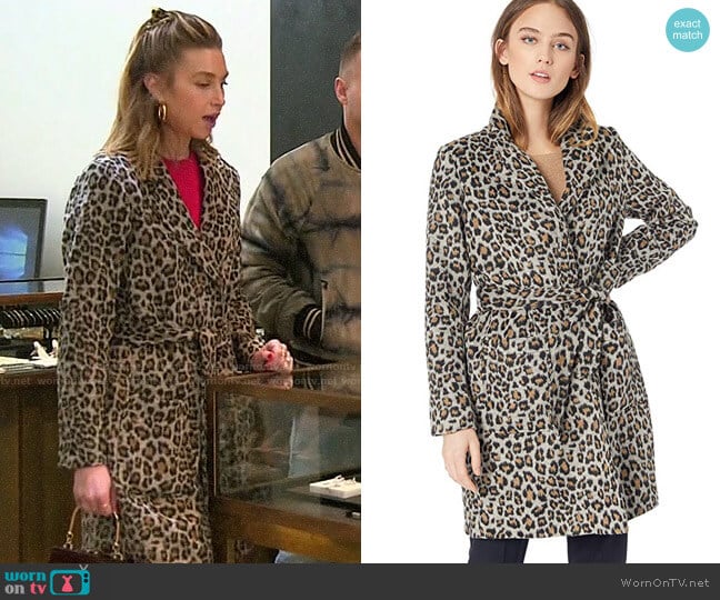 Cupcakes and Cashmere Fabrice Leopard Coat worn by Whitney Port (Whitney Port) on The Hills New Beginnings