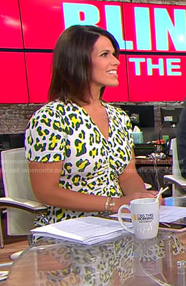 Dana’s white leopard print dress on CBS This Morning