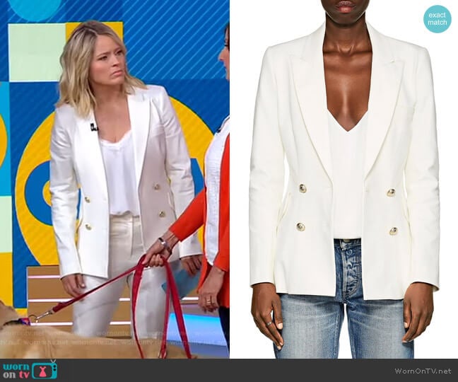 Cotton Double-Breasted Blazer by Derek Lam 10 Crosby worn by Sara Haines on Good Morning America