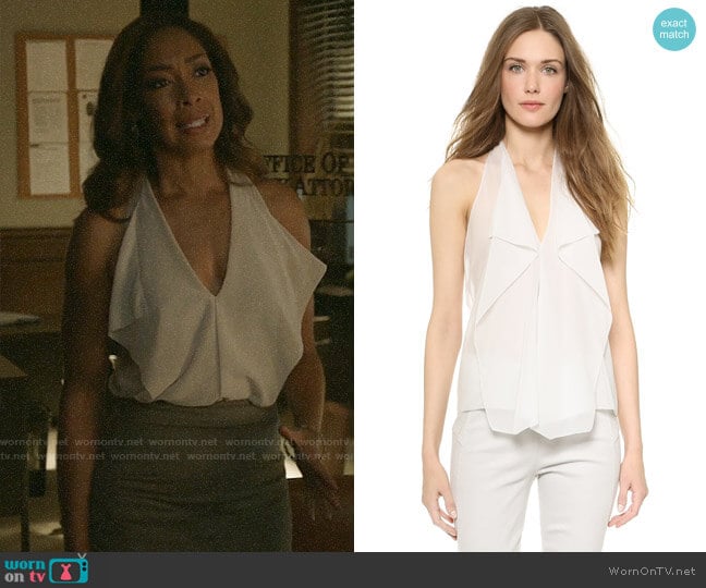 Donna Karan New York Sleeveless Petal Blouse worn by Jessica Pearson (Gina Torres) on Pearson