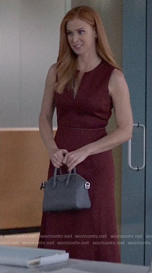 Donna's red pleated panel dress on Suits