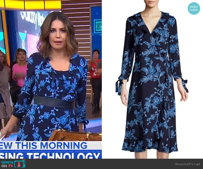 WornOnTV: Cecilia’s blue floral wrap dress on Good Morning America ...