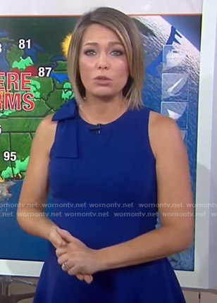 Dylan’s blue bow-shoulder dress on Today