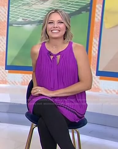 Dylan’s purple pleated maternity top on Today