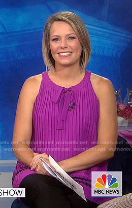 Dylan’s purple pleated maternity top on Today