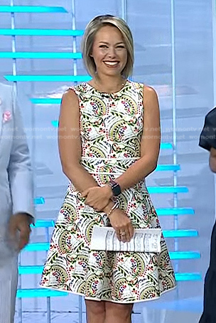 Dylan's white print fit and flare dress on Today