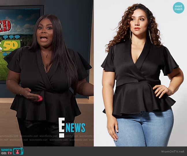 Sienna Peplum Top by Fashion to Figure worn by Nina Parker on E! News