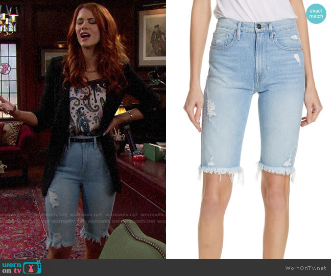 Frame Le Vintage Bermuda Shorts worn by Sally Spectra (Courtney Hope) on The Bold and the Beautiful