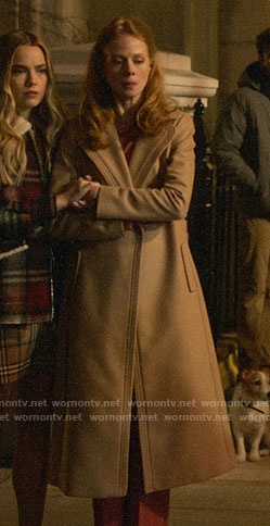 Gemma’s camel coat on Four Weddings and a Funeral