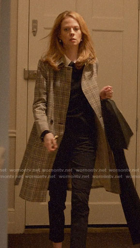 Gemma's plaid coat on Four Weddings and a Funeral