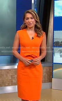 Ginger’s orange tie waist dress on Good Morning America