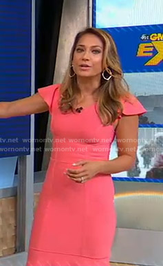 Ginger’s pink ruffle short sleeve dress on Good Morning America