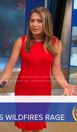 Ginger's red sleeveless dress on Good Morning America