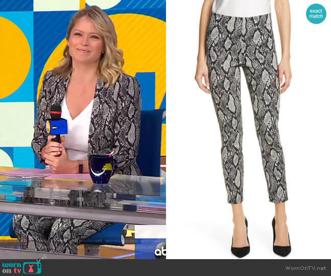 Gloriane Pants by Alice + Olivia  worn by Sara Haines on Good Morning America