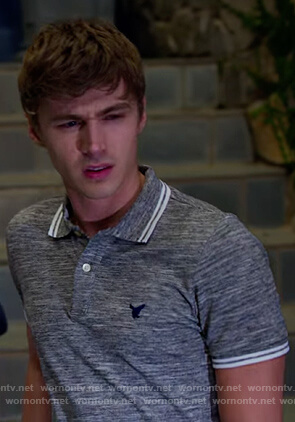 Alex's gray polo on 13 Reasons Why