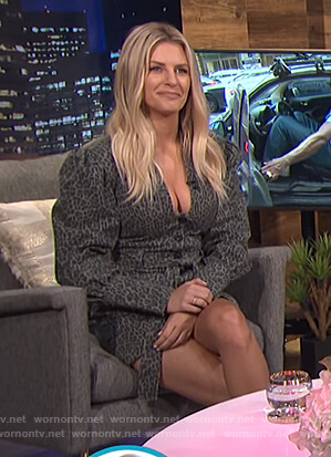 Morgan's green button front dress on E! News Nightly Pop