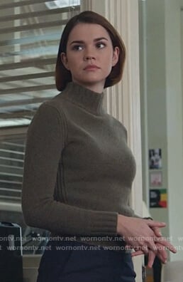 Callie's green turtleneck sweater on Good Trouble