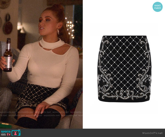 Guess Elea Skirt worn by Zara (Sophia La Porta) on Four Weddings and a Funeral