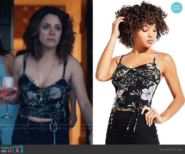 Guess Odette Top worn by Suze (Alanna Ubach) on Euphoria