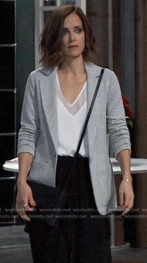 Hayden’s grey knit blazer on General Hospital