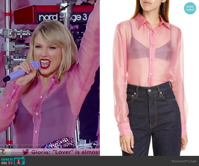 Silk Organza Shirt by Helmut Lang worn by Taylor Swift on GMA