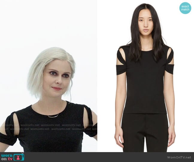 Liv’s black cutout sleeve tee on iZombie