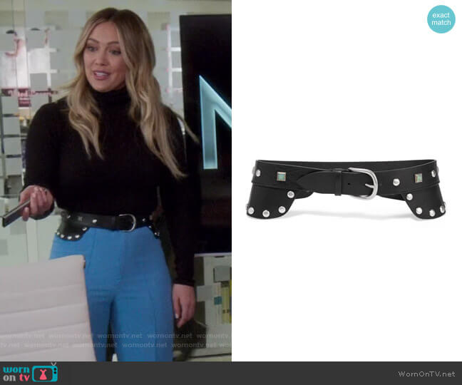 Tricy embellished Leather Waist Belt by Isabel Marant  worn by Kelsey Peters (Hilary Duff) on Younger