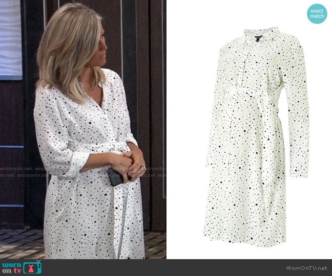 Isabella Oliver Freya Maternity Shirtdress worn by Carly Spencer (Laura Wright) on General Hospital