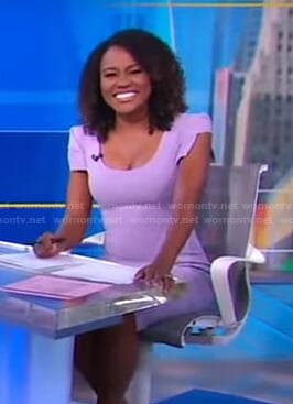 Janai’s lilac cap sleeve dress on Good Morning America