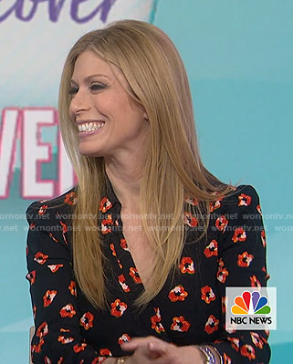 Jill’s black floral wrap dress on Today