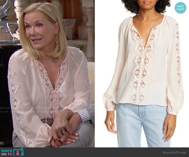 Joie Bernabas Top worn by Brooke Logan (Katherine Kelly Lang) on The Bold and the Beautiful