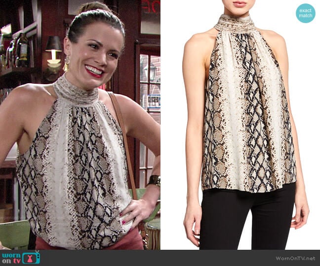 Joie Erola Snake Print Top worn by Chelsea Lawson (Melissa Claire Egan) on The Young and the Restless