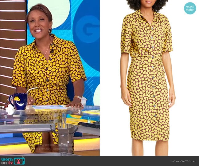 WornOnTV: Robin’s yellow floral shirtdress on Good Morning America ...