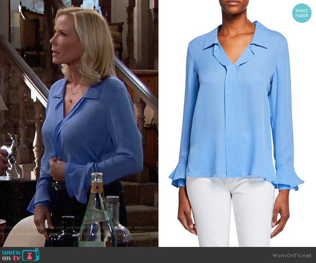 Kobi Halperin Maisie Blouse worn by Brooke Logan (Katherine Kelly Lang) on The Bold and the Beautiful