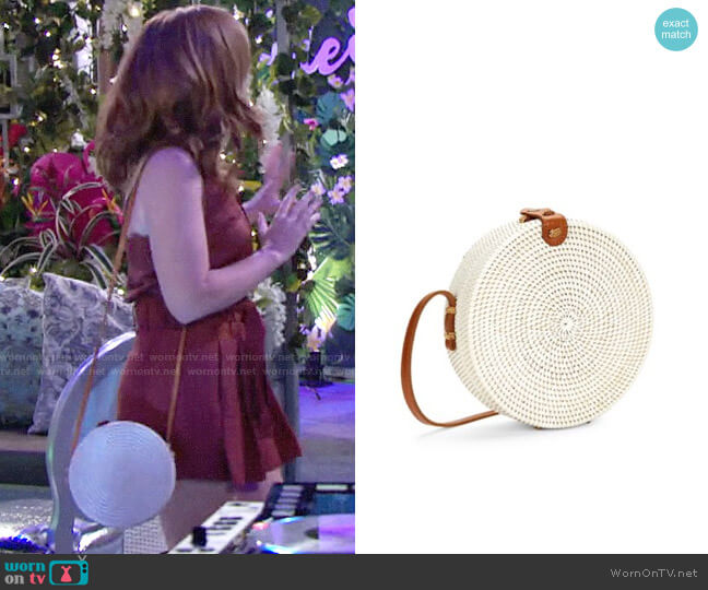 Koret Straw & Leather Circle Bag worn by Mariah Copeland (Camryn Grimes) on The Young and the Restless