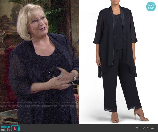 Le Bos Three Piece Pant Suit worn by Traci Abbott (Beth Maitland) on The Young and the Restless