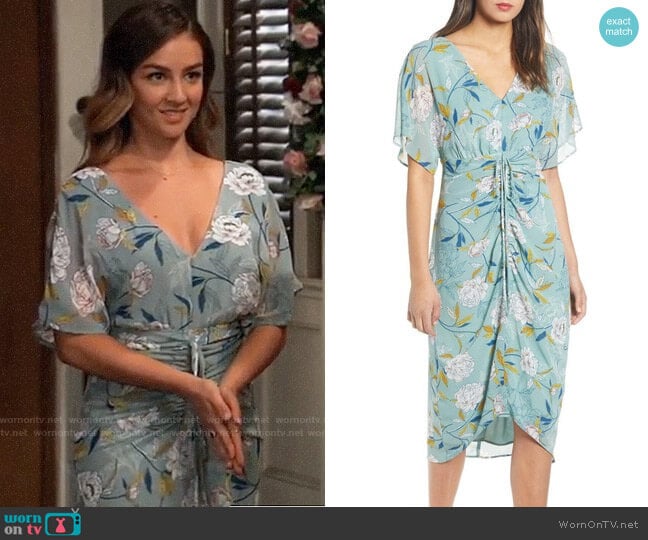 WornOnTV: Kristina’s green floral ruched front dress on General ...