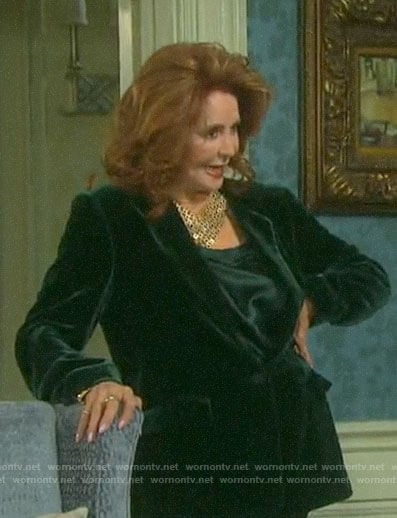 Maggie’s green velvet blazer on Days of our Lives