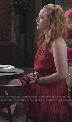 Mariah’s red high neck dress on The Young and the Restless