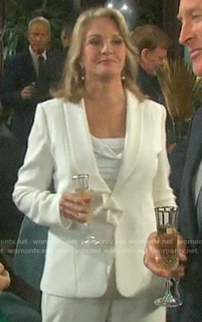 Marlena's white ruffled blazer on Days of our Lives