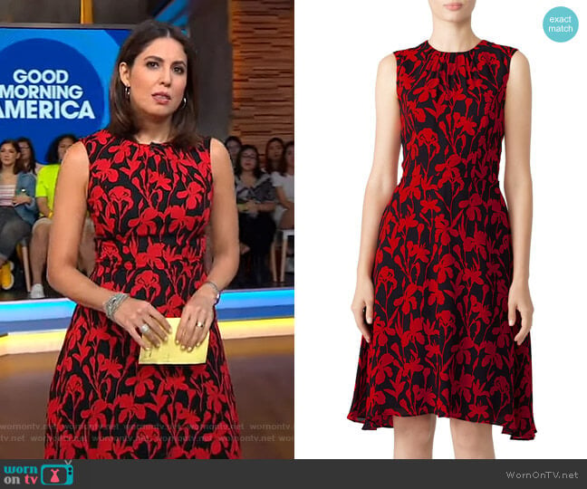 Iris Print Anna Dress by Milly worn by Cecilia Vega on Good Morning America