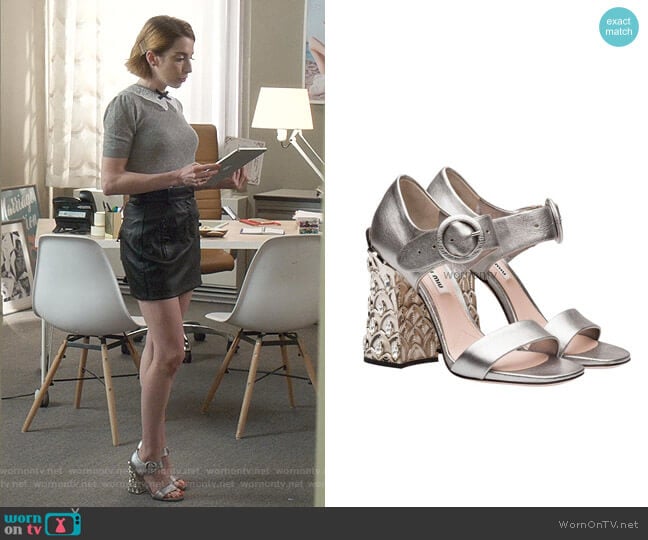 Sandals by Miu Miu worn by Lauren (Molly Bernard) on Younger